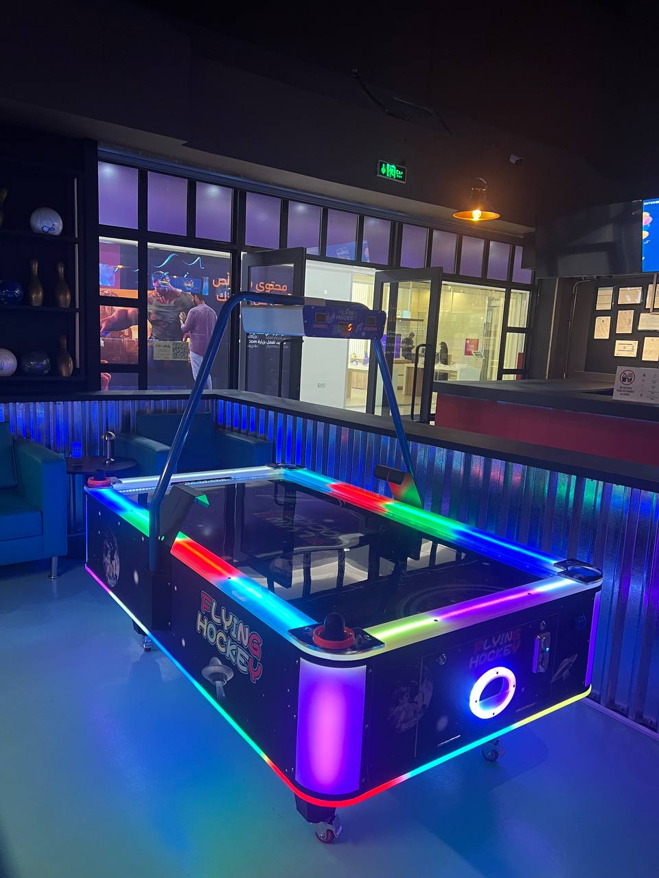 Air hockey area at Enter10 entertainment venue