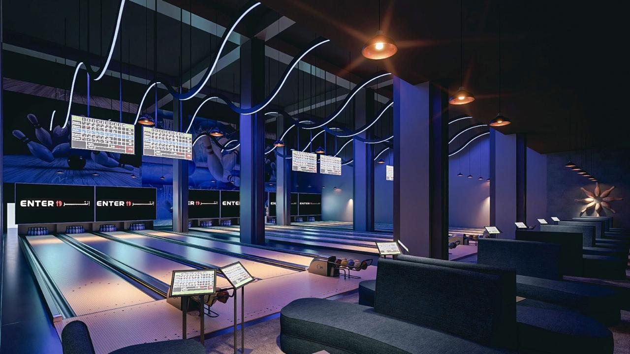 Modern bowling lanes at Enter10