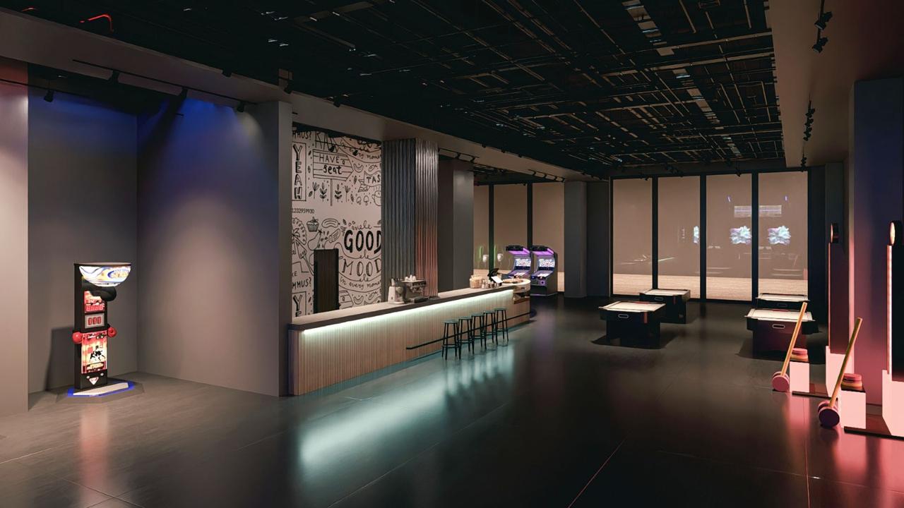 Wide view of Enter10 bowling and entertainment venue